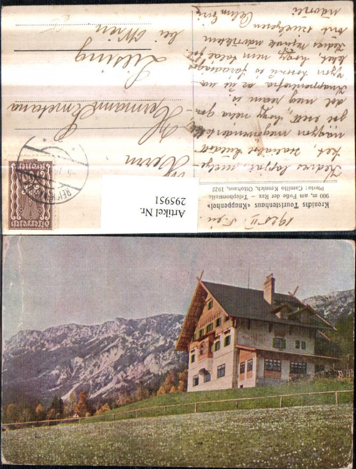 295951,Touristenhaus Knappenhof b. Edlach an d. Rax Bergkulisse