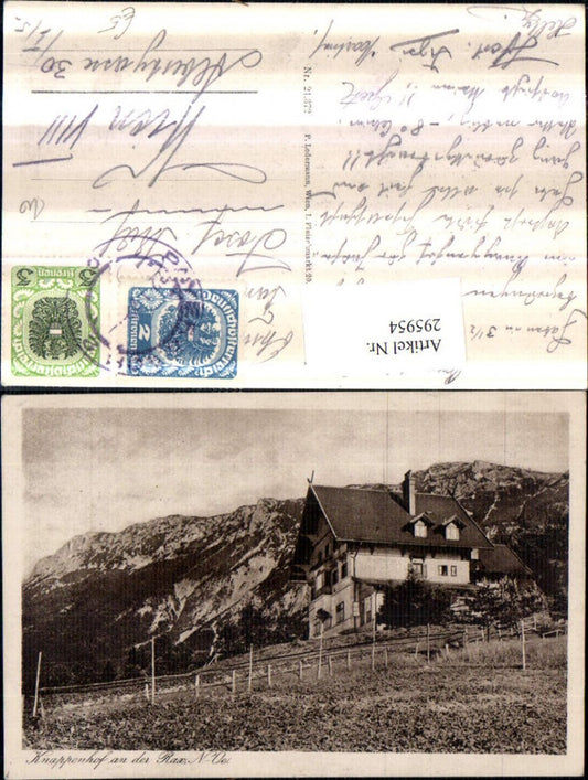 295954,Alpenhotel Knappenhof an d. Rax b. Edlach Bergkulisse