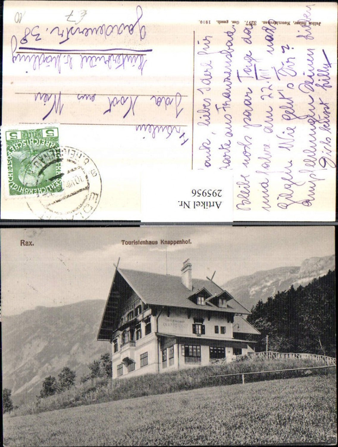 295956,Touristenhaus Knappenhof b. Edlach an d. Rax Bergkulisse