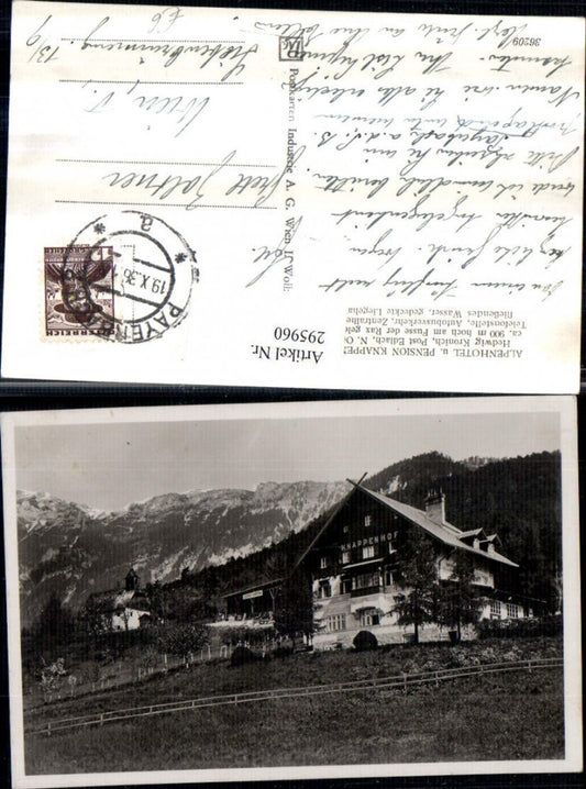 295960,Alpenhotel u. Pension Knappenhof b. Edlach an d. Rax Bergkulisse