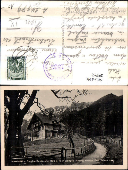 295968,Alpenhotel u. Pension Knappenhof b. Edlach an d. Rax