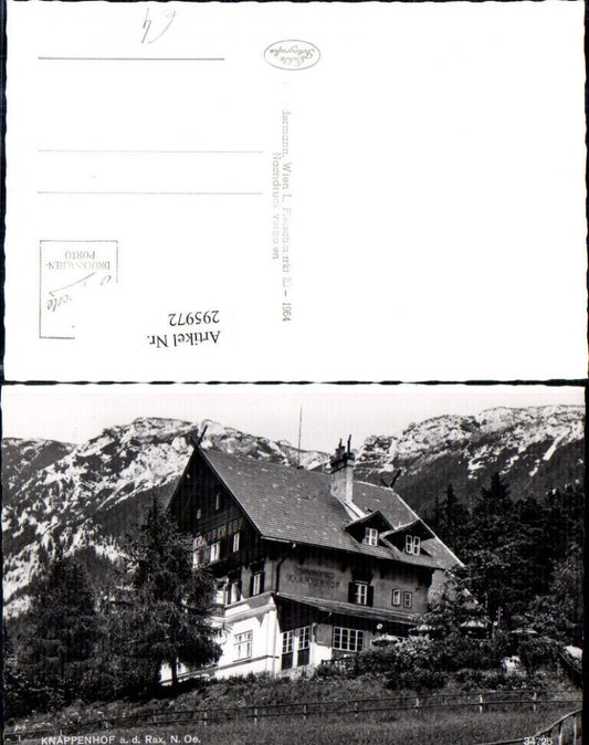295972,Alpenhotel Knappenhof an d. Rax b. Edlach Bergkulisse