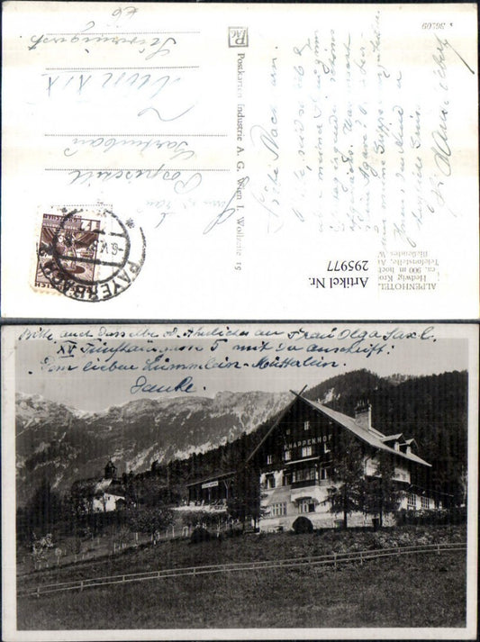 295977,Alpenhotel u. Pension Knappenhof b. Edlach an d. Rax Bergkulisse