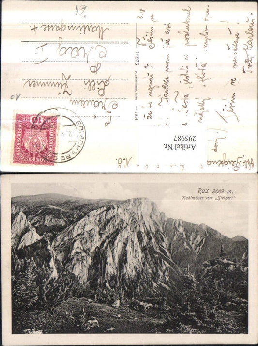 295987,Rax Kahlmäuer vom Steiger Bergkulisse b. Naßwald Schwarzau