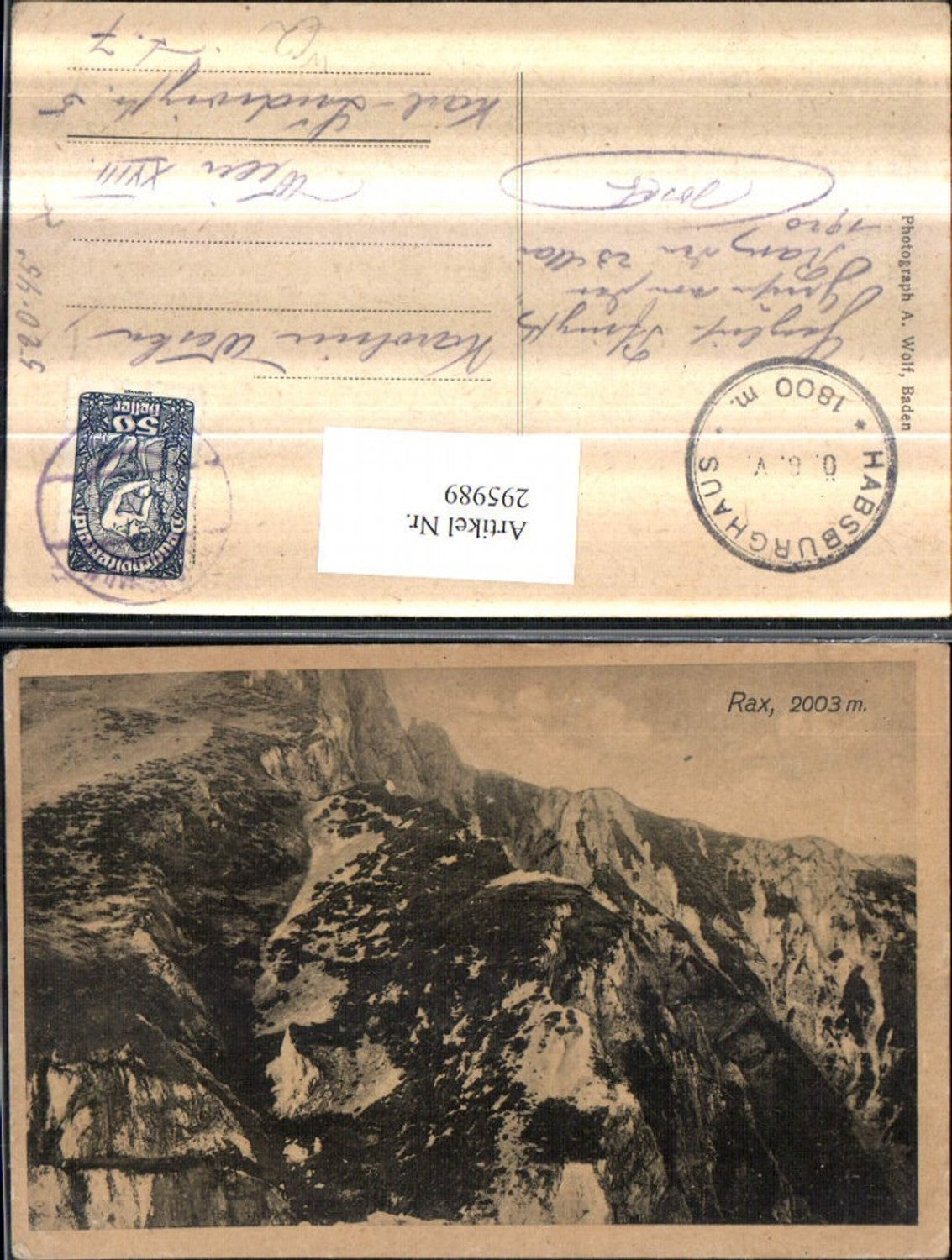 295989,Rax Bergkulisse b. Reichenau Prein