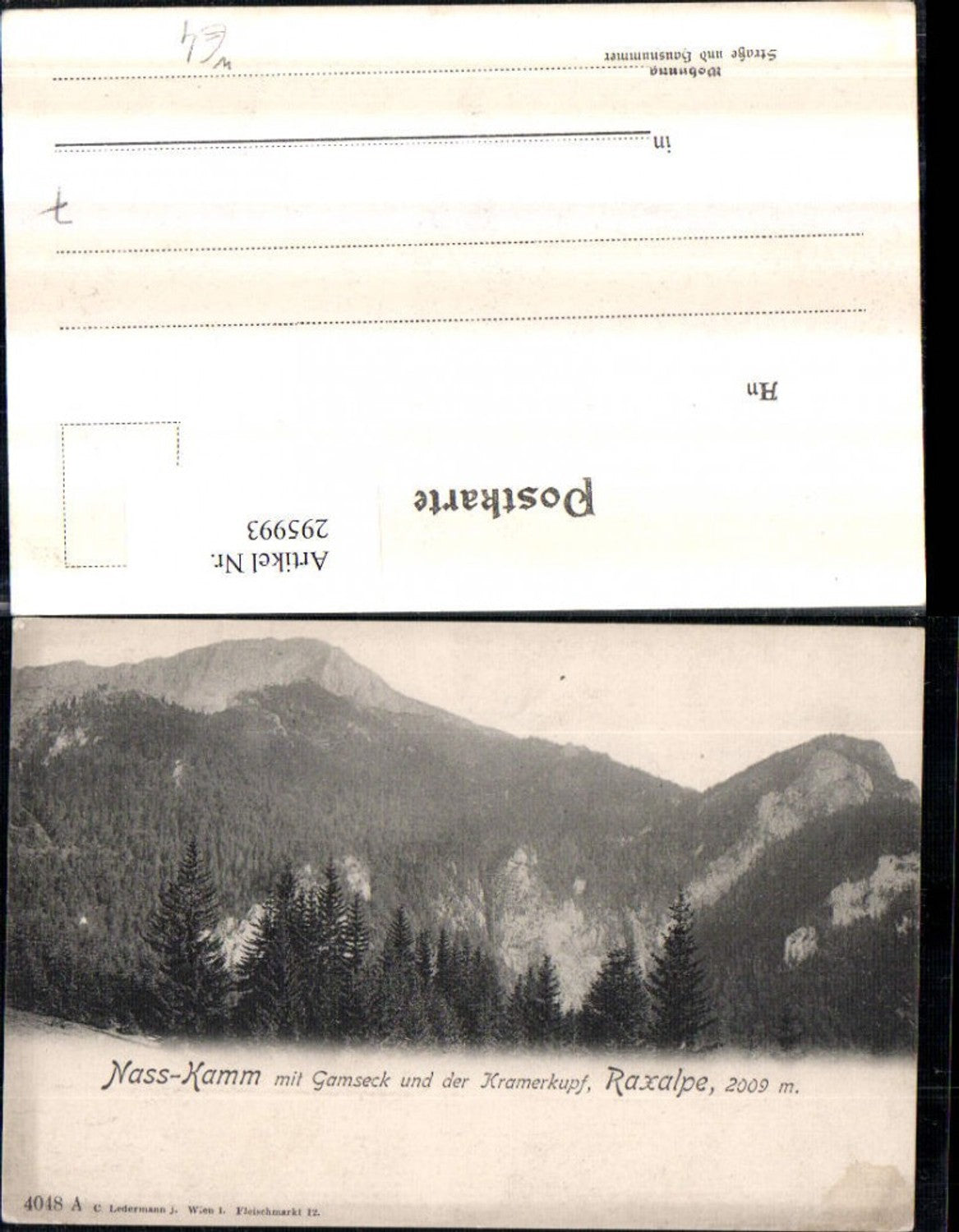 295993,Raxalpe Nass-Kamm m. Gamseck u. Kramerkupf Bergkulisse b. Schwarzau