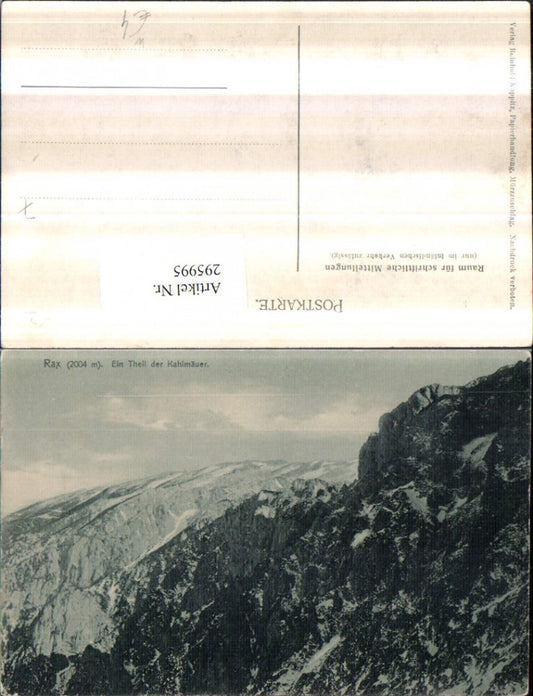 295995,Rax Ein Teil der Kahlmäuer Bergkulisse b. Naßwald Schwarzau