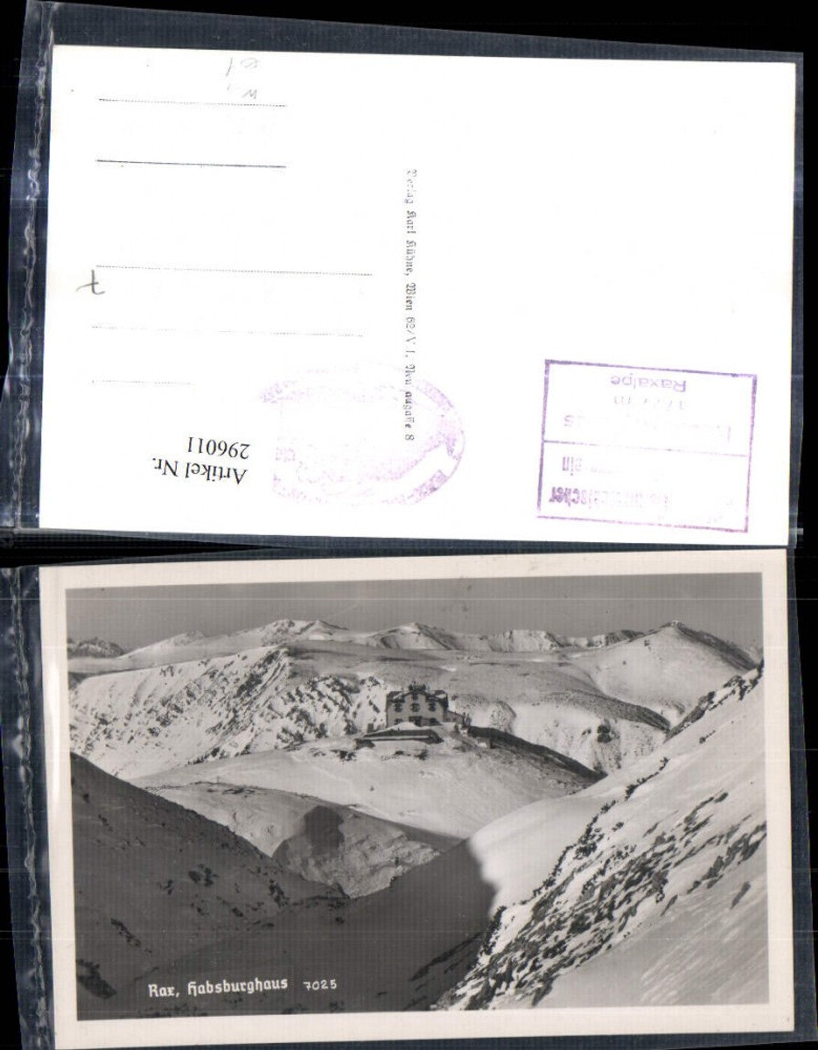 296011,Rax Habsburghaus Berghütte Bergkulisse b. Naßwald Winterbild