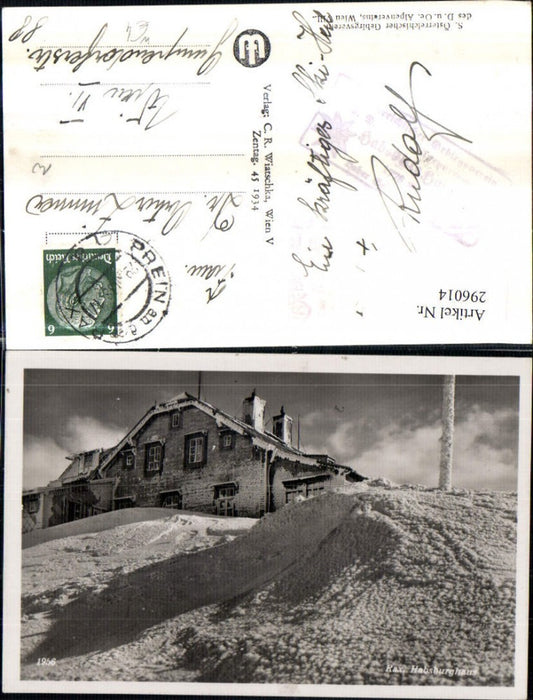 296014,Rax Habsburghaus Berghütte b. Naßwald Schwarzau Winterbild