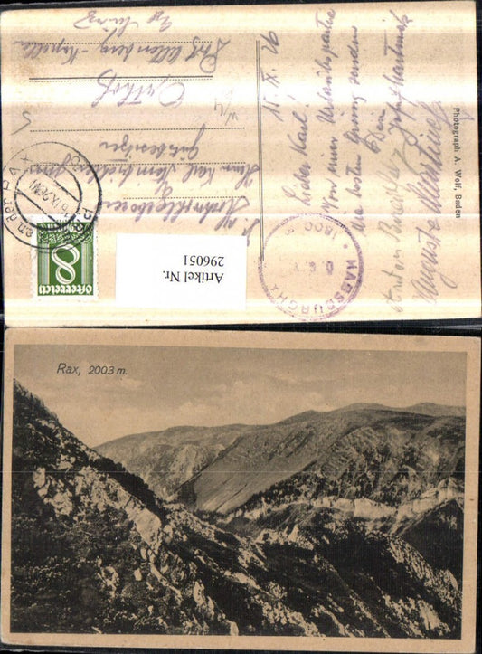 296051,Rax Bergkulisse b. Reichenau Prein