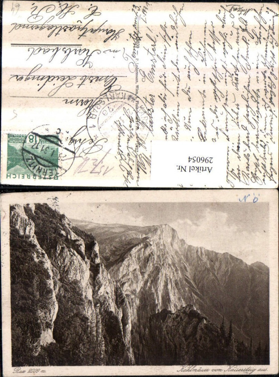 296054,Rax Kahlmäuer vom Kaisersteig aus Bergkulisse b. Naßwald Schwarzau