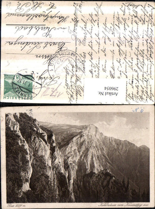 296054,Rax Kahlmäuer vom Kaisersteig aus Bergkulisse b. Naßwald Schwarzau