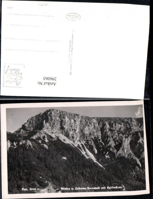 296065,Rax Wildes u. Zahmes Gamseck m. Kahlmäuer Bergkulisse b. Schwarzau