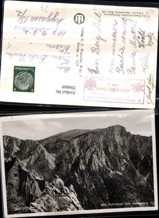 296069,Rax Kahlmäuer vom Kaisersteig Bergkulisse b. Naßwald Schwarzau