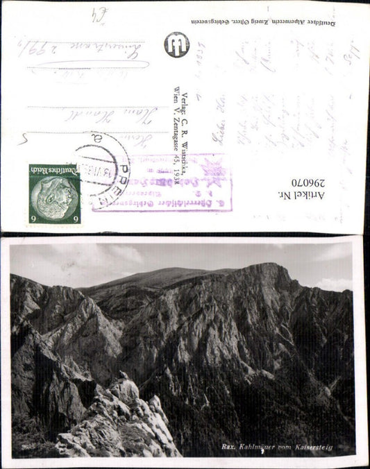 296070,Rax Kahlmäuer vom Kaisersteig Bergkulisse b. Naßwald Schwarzau