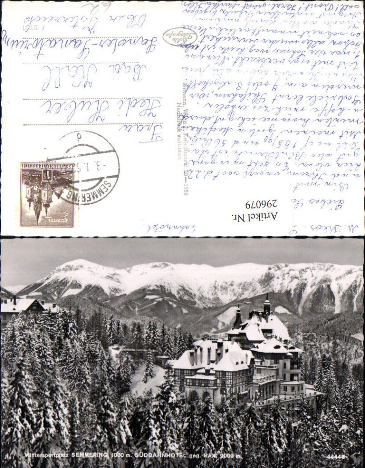 296079,Semmering Südbahnhotel geg. Rax Bergkulisse Winterbild