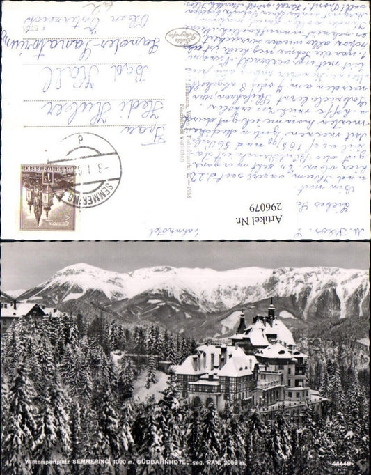 296079,Semmering Südbahnhotel geg. Rax Bergkulisse Winterbild