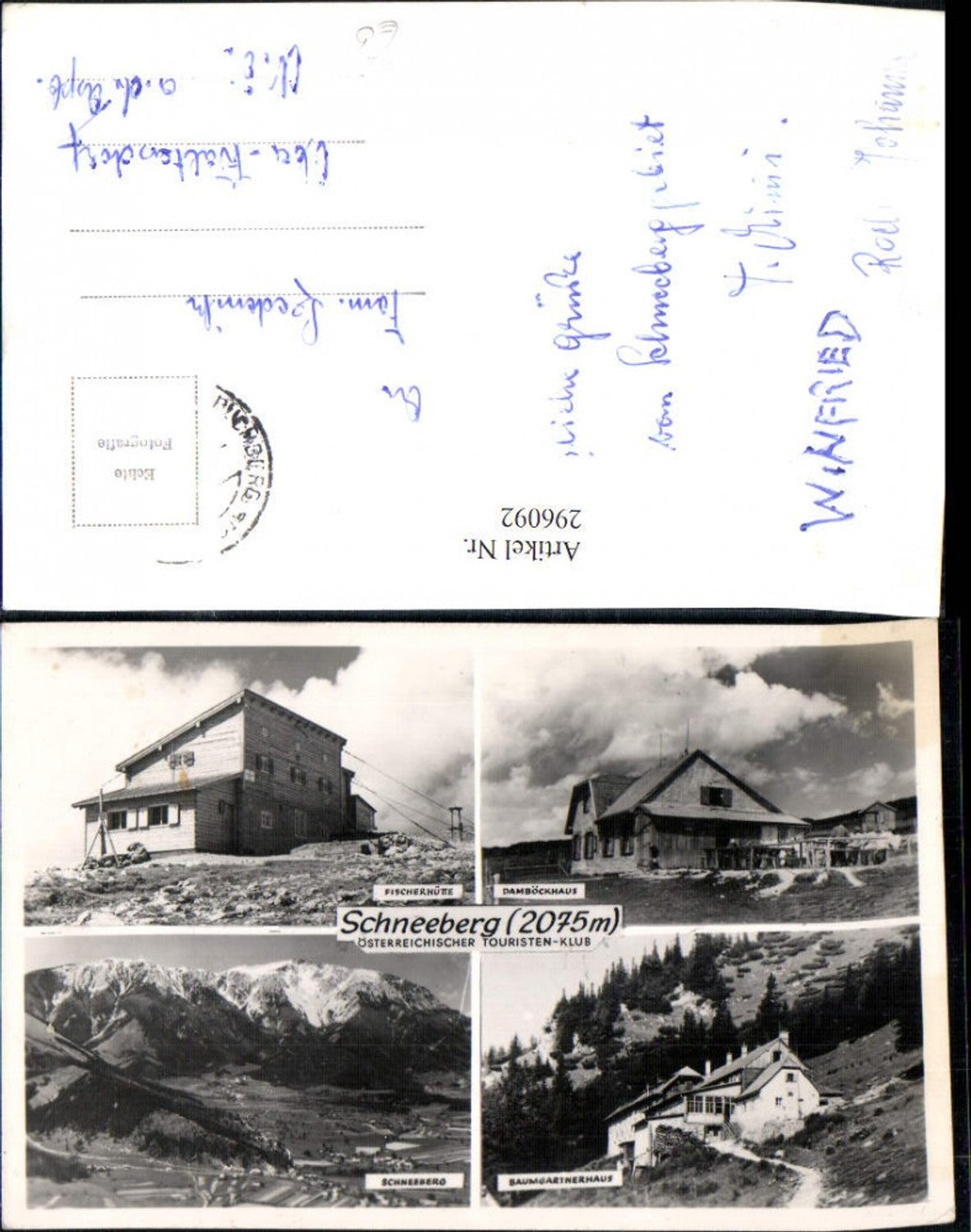 296092,Schneeberg Fischerhüte Damböckhaus Baumgartnerhaus b. Puchberg Mehrbildkarte