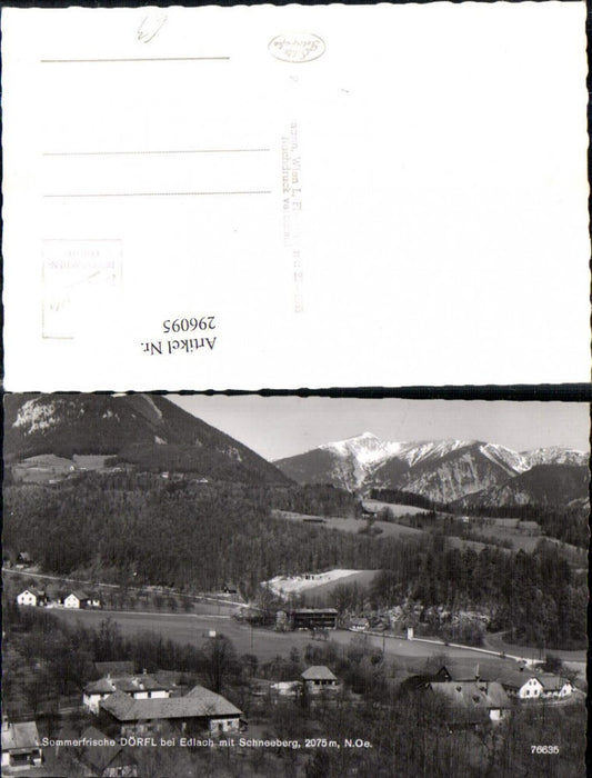 296095,Dörfl b. Edlach an d. Rax Totale m. Schneeberg Bergkulisse