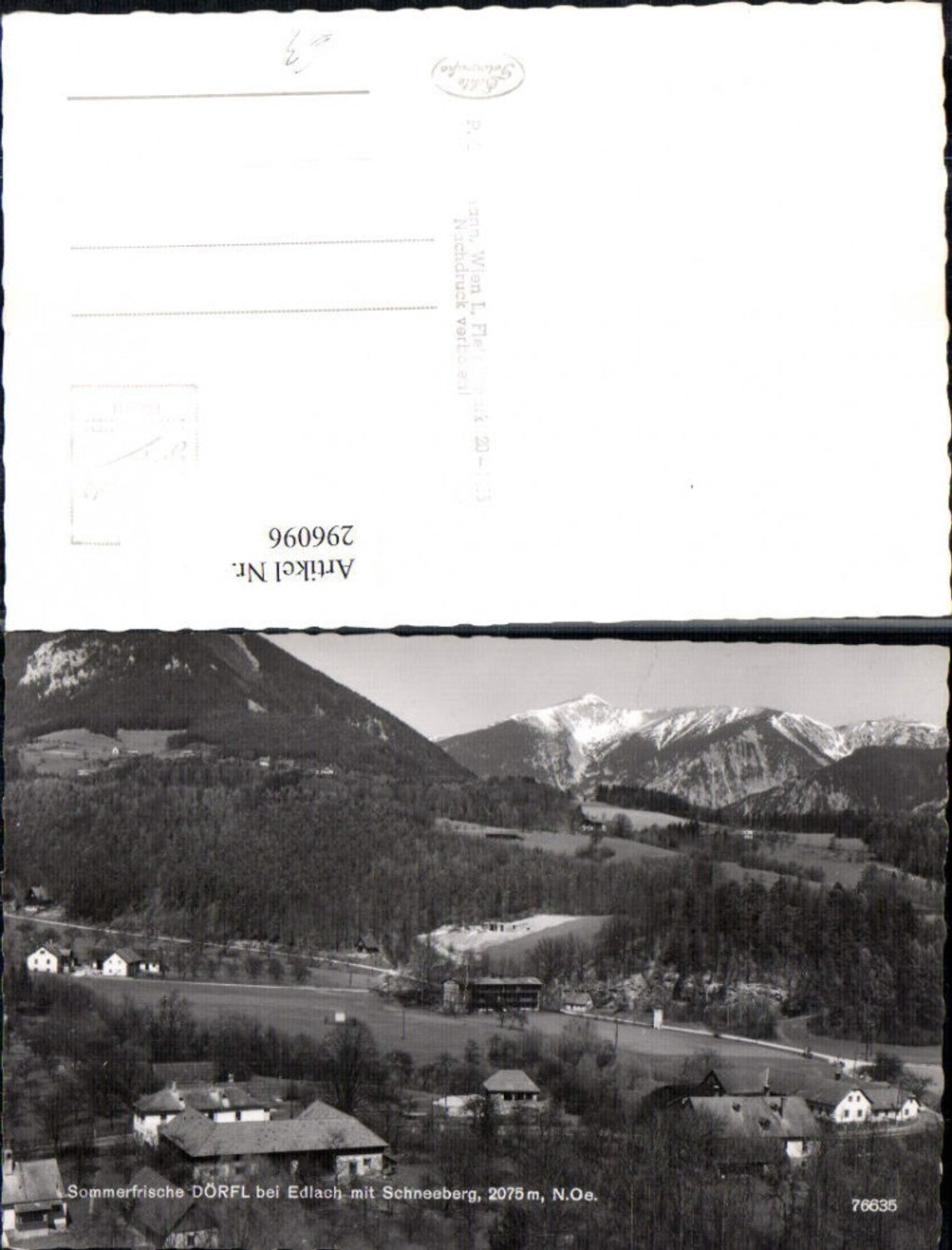 296096,Dörfl b. Edlach an d. Rax Totale m. Schneeberg Bergkulisse
