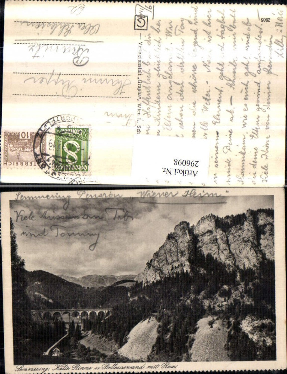 296098,Semmering Viadukt Kalte Rinne u. Polleroswand m. Rax Bergkulisse