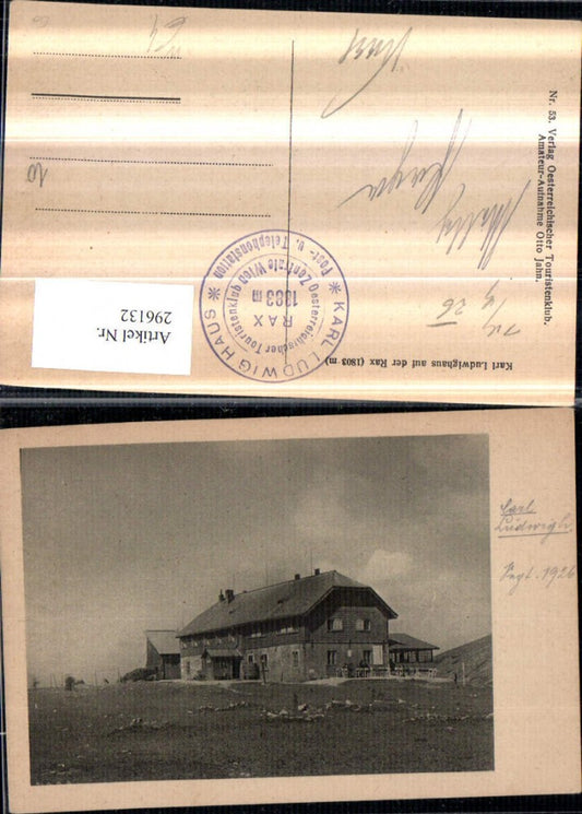 296132,Karl Ludwig-Haus auf der Rax Berghütte b. Reichenau