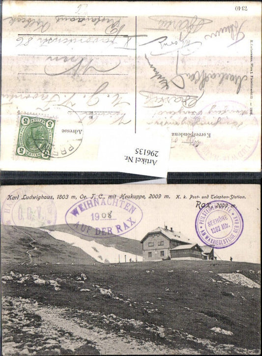 296135,Rax Karl Ludwig-Haus Berghütte b. Heukuppe b. Reichenau