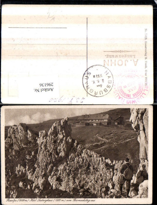 296136,Raxalpe Karl Ludwig-Haus vom Bismarksteig Berghütte b. Reichenau