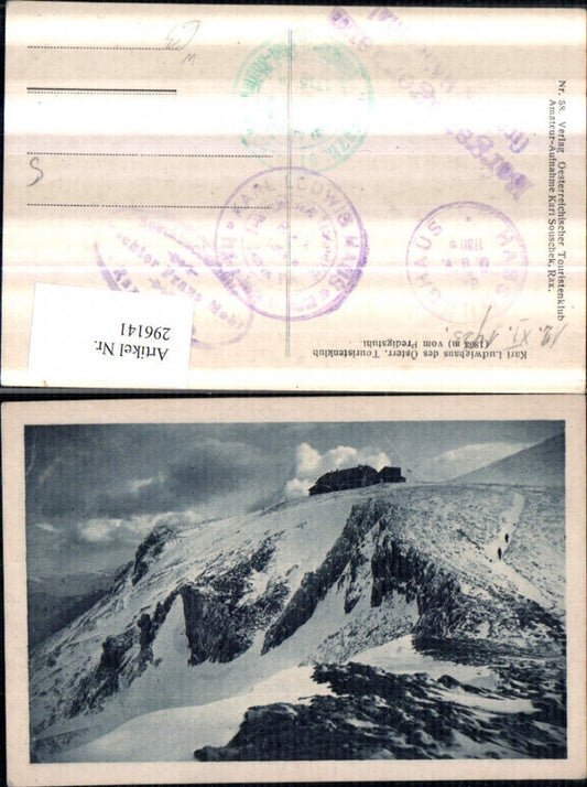 296141,Karl Ludwig-Haus auf der Rax Berghütte b. Reichenau Winterbild