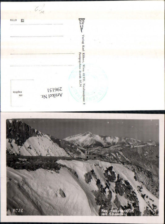 296151,Rax Heldenkapelle m. Schneeberg Bergkulisse b. Reichenau Prein Puchberg