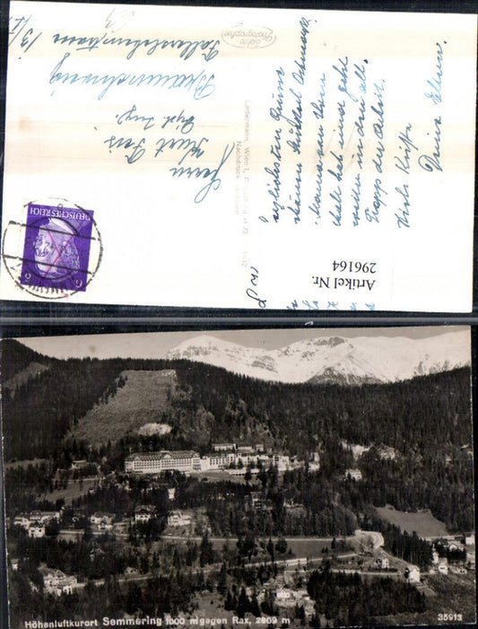 296164,Semmering Totale geg. Rax Bergkulisse