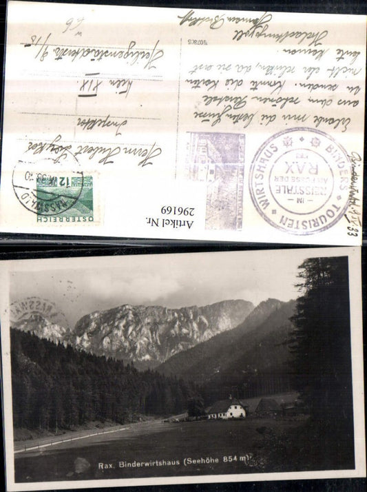 296169,Rax Binder-Wirtshaus Bergkulisse b. Naßwald Schwarzau