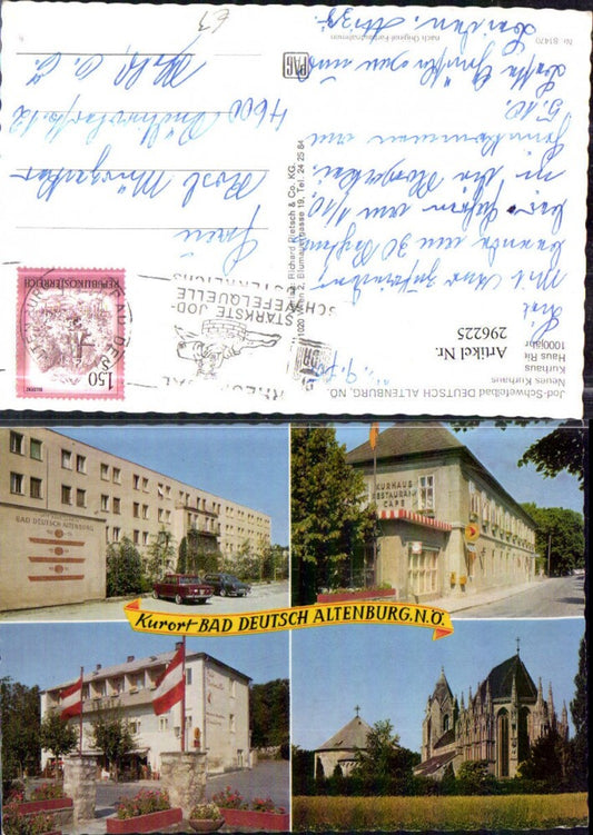 296225,Bad Deutsch-Altenburg Kurhaus Haus Riedmüller Kirche Mehrbildkarte