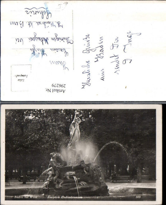 296279,Baden b. Wien Kurpark Undinebrunnen Brunnen