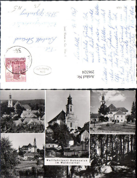 296324,Hoheneich im Waldviertel Teilansicht Kirche Wald Mehrbildkarte