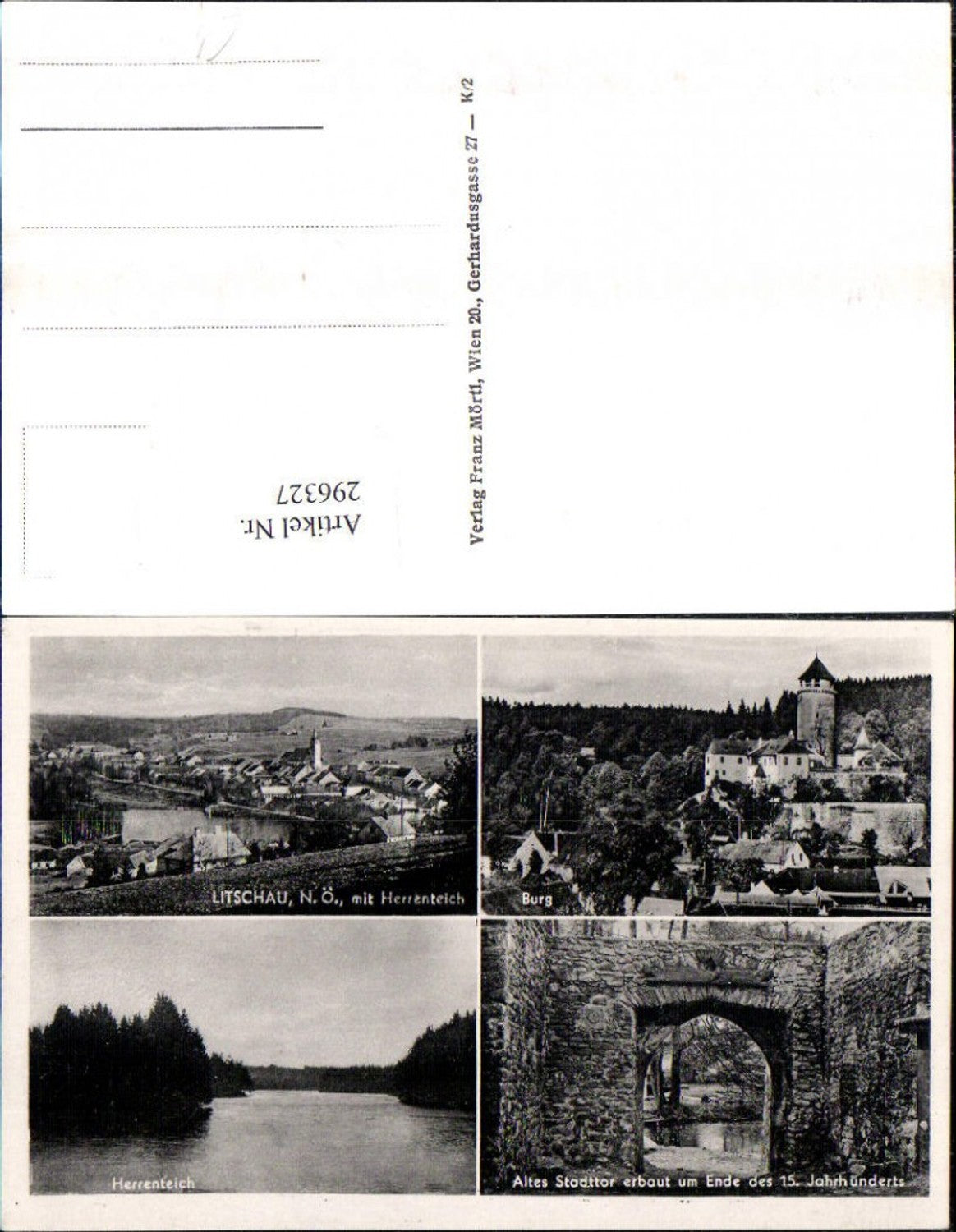 296327,Litschau Totale Burg Stadttor Herrenteich Mehrbildkarte