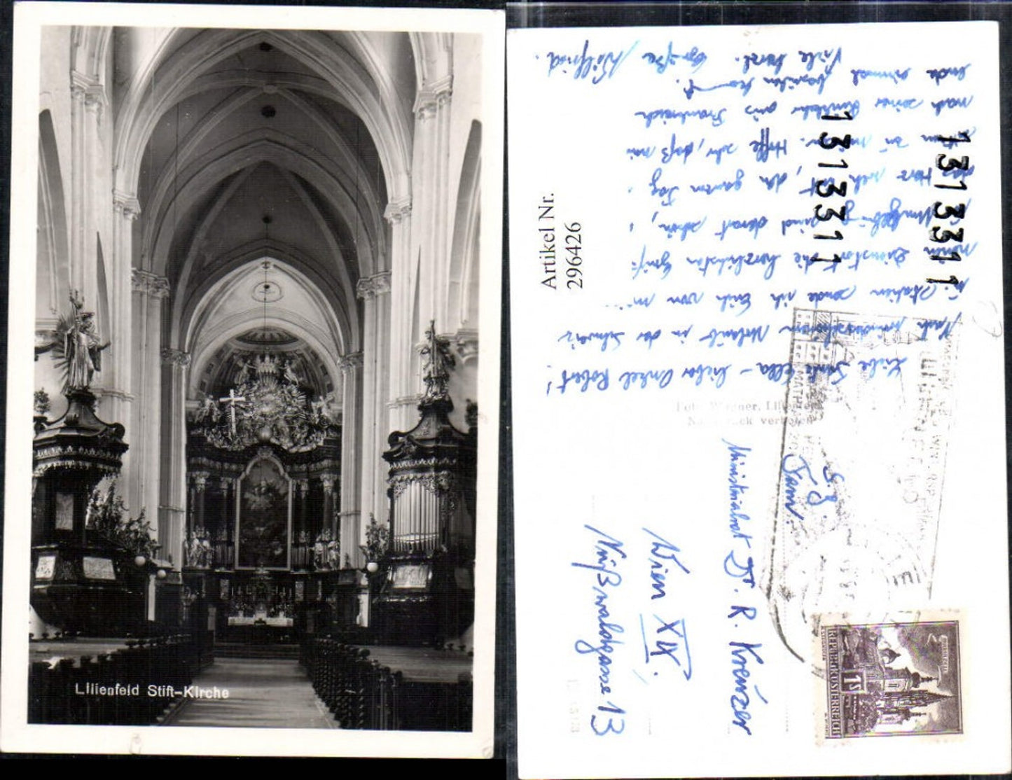 296426,Lilienfeld Stift-Kirche Innenansicht Kanzel