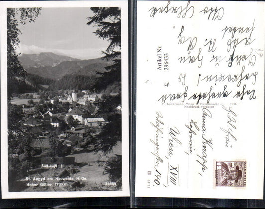 296433,St. Aegyd am Neuwalde Totale m. Hoher Göller Bergkulisse