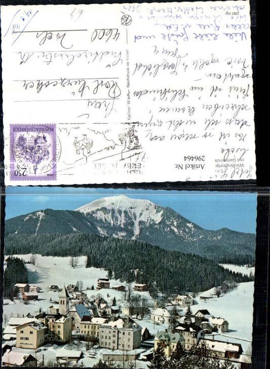 296464,Mitterbach Totale m. Gemeindealpe Bergkulisse Winterbild