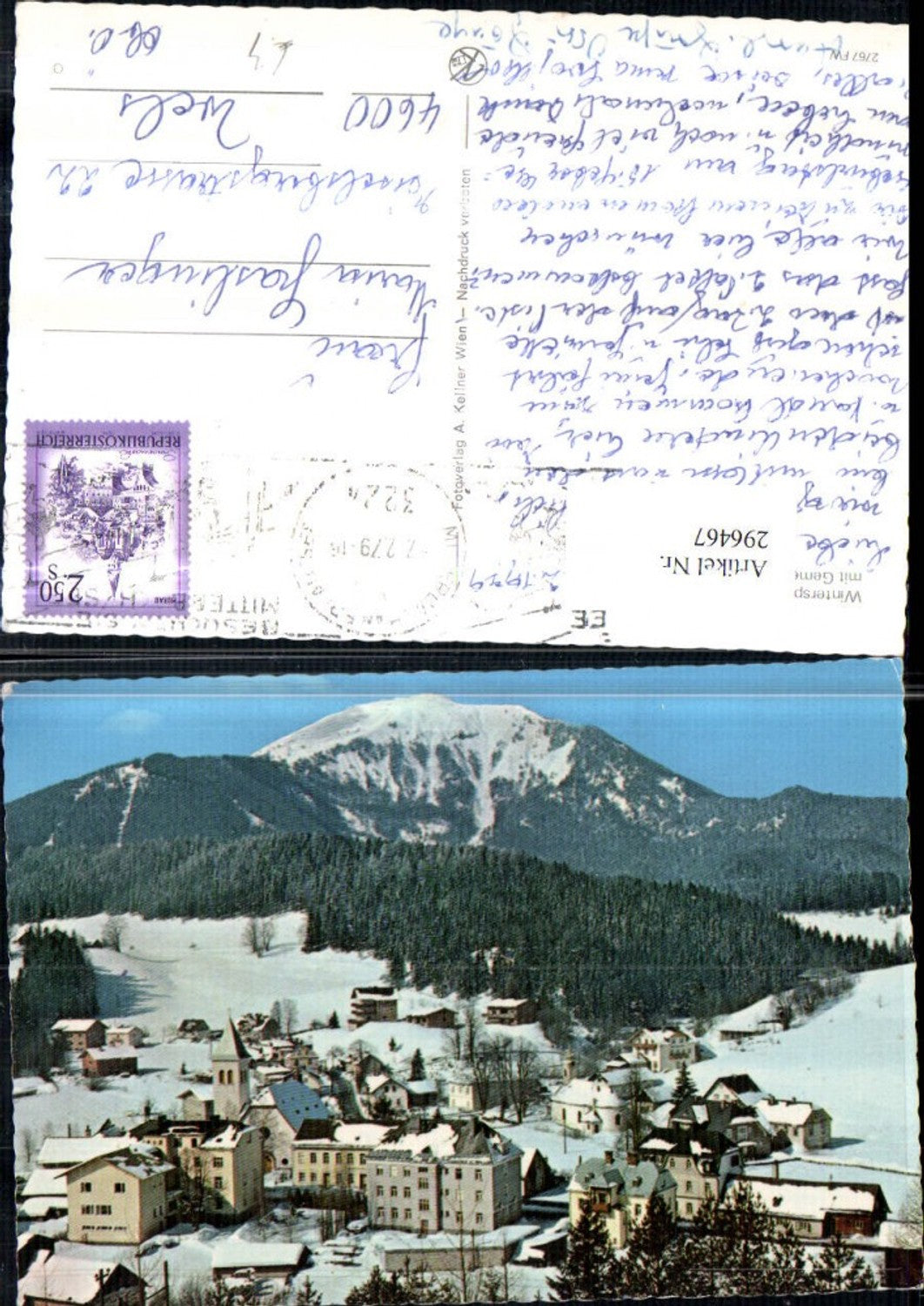 296467,Mitterbach Totale m. Gemeindealpe Bergkulisse Winterbild