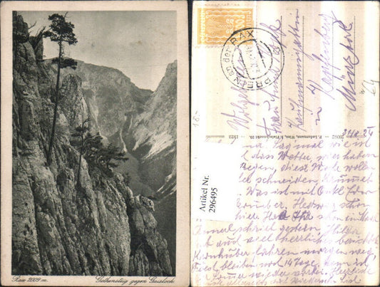 296495,Rax Gothensteig geg. Gaisloch Bergkulisse b. Reichenau