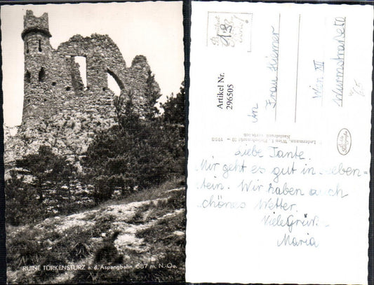 296505,Ruine Türkensturz an d. Aspangbahn b. Seebenstein