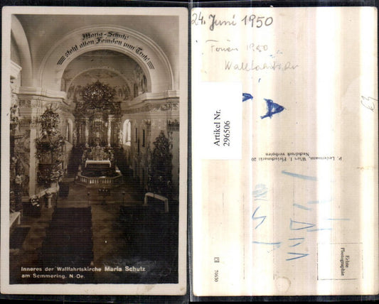296506,Maria Schutz am Semmering Wallfahrtskirche Kirche Innenansicht