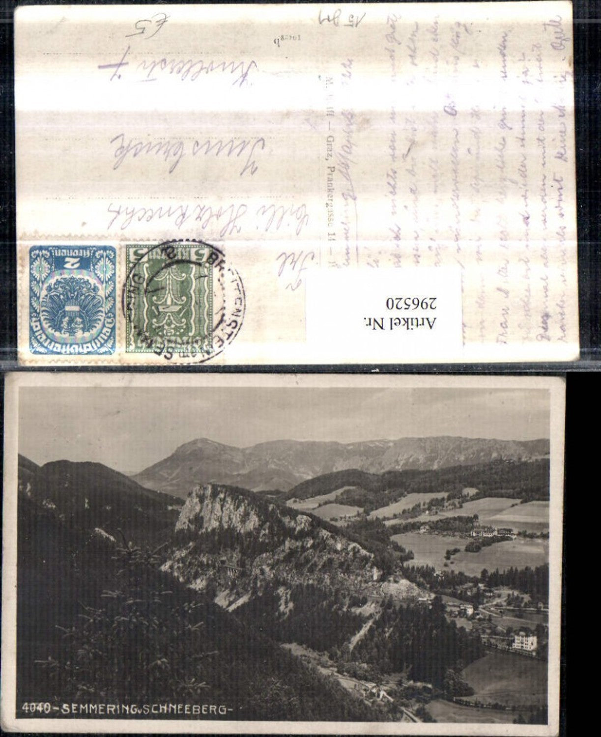 296520,Semmering Teilansicht u. Schneeberg Bergkulisse