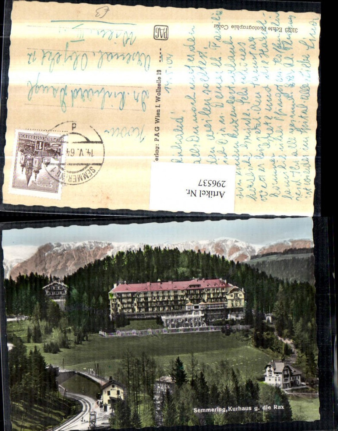 296537,Semmering Kurhaus geg. Rax Bergkulisse