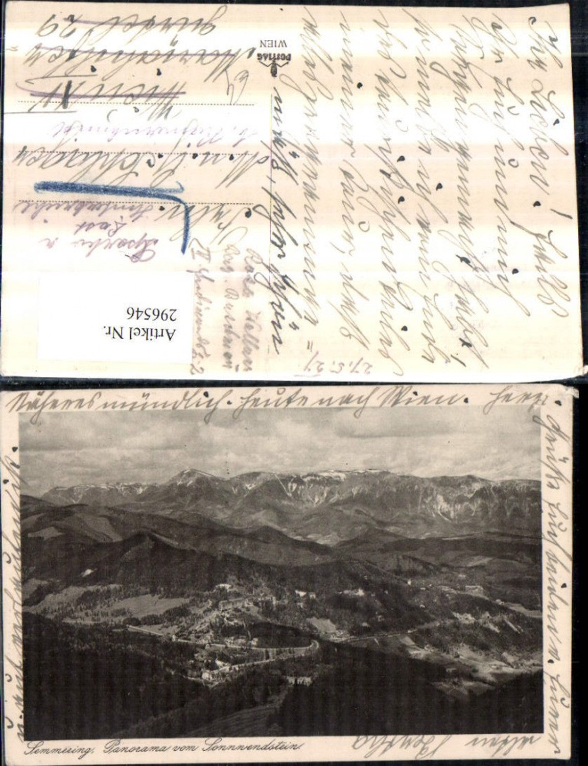 296546,Semmering Totale Panorama vom Sonnwendstein Bergkulisse