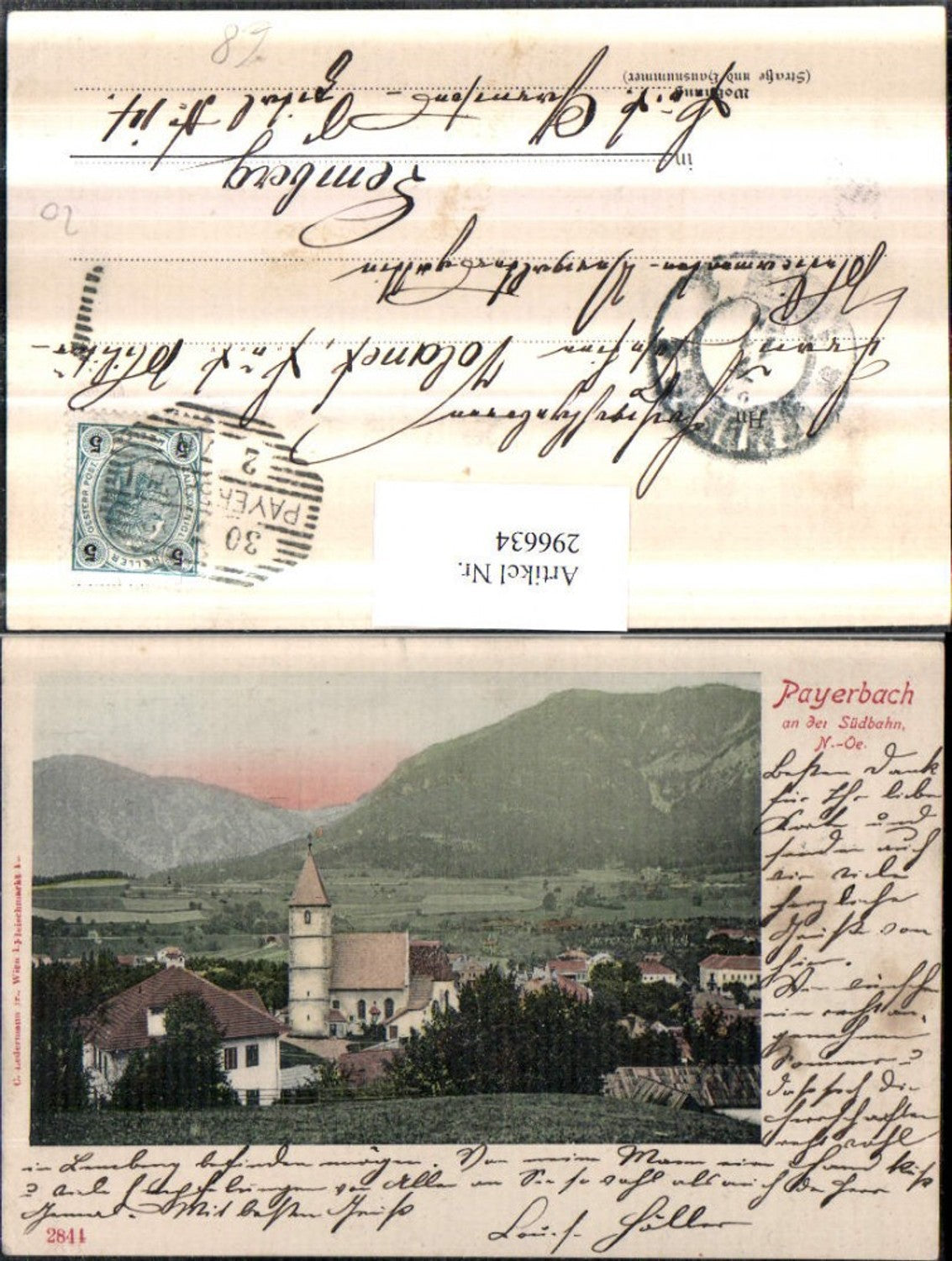 296634, Payerbach on the Southern Railway, Church view