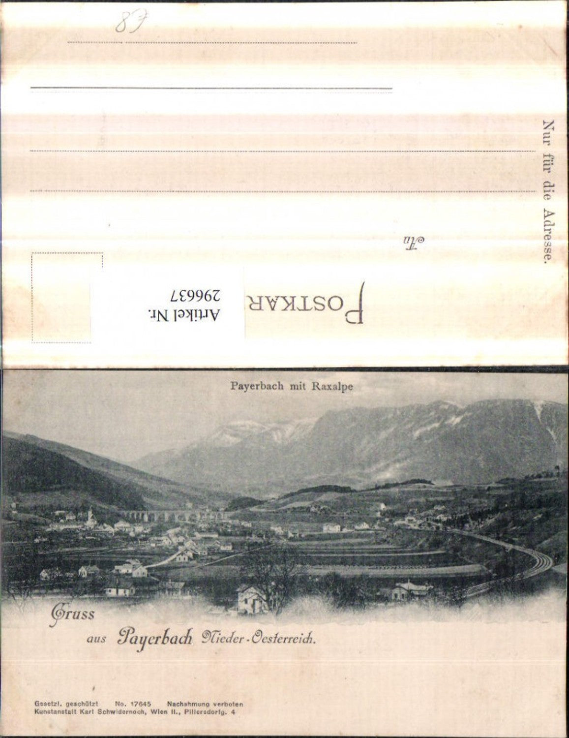 296637,Gruß aus Payerbach Totale m. Raxalpe Bergkulisse