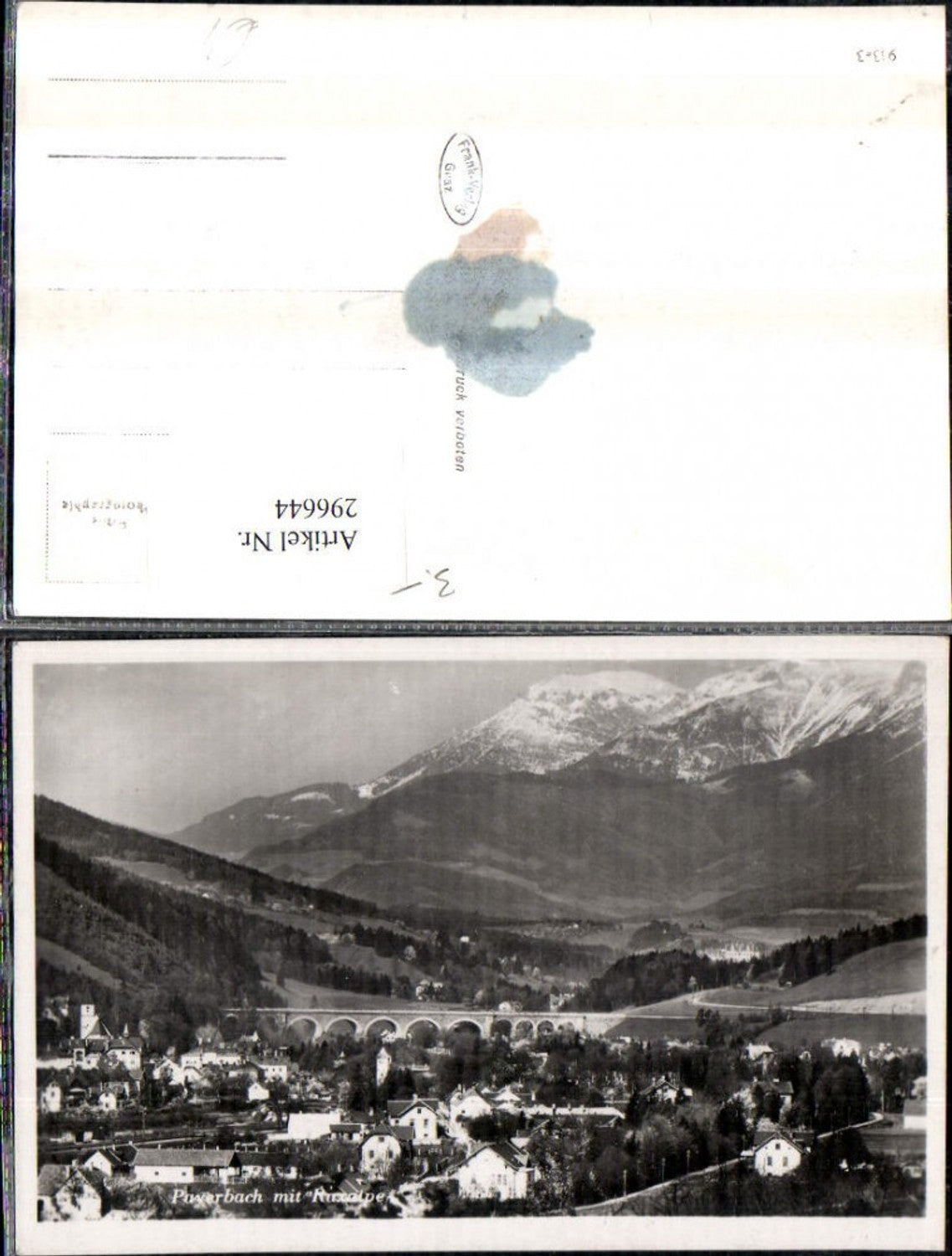 296644,Payerbach Totale Viadukt m. Raxalpe Bergkulisse