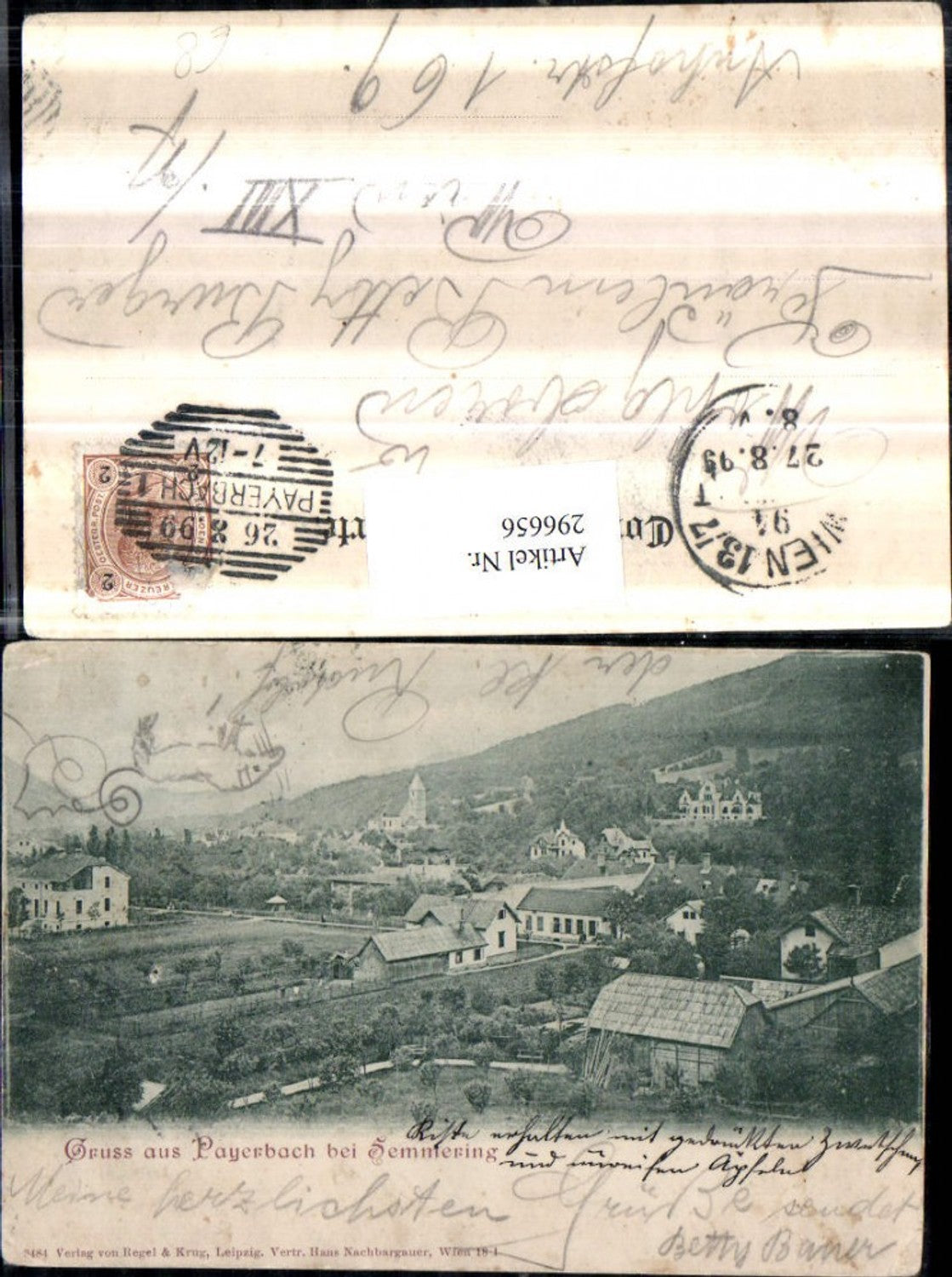 296656,Gruß aus Payerbach Teilansicht b. Semmerng